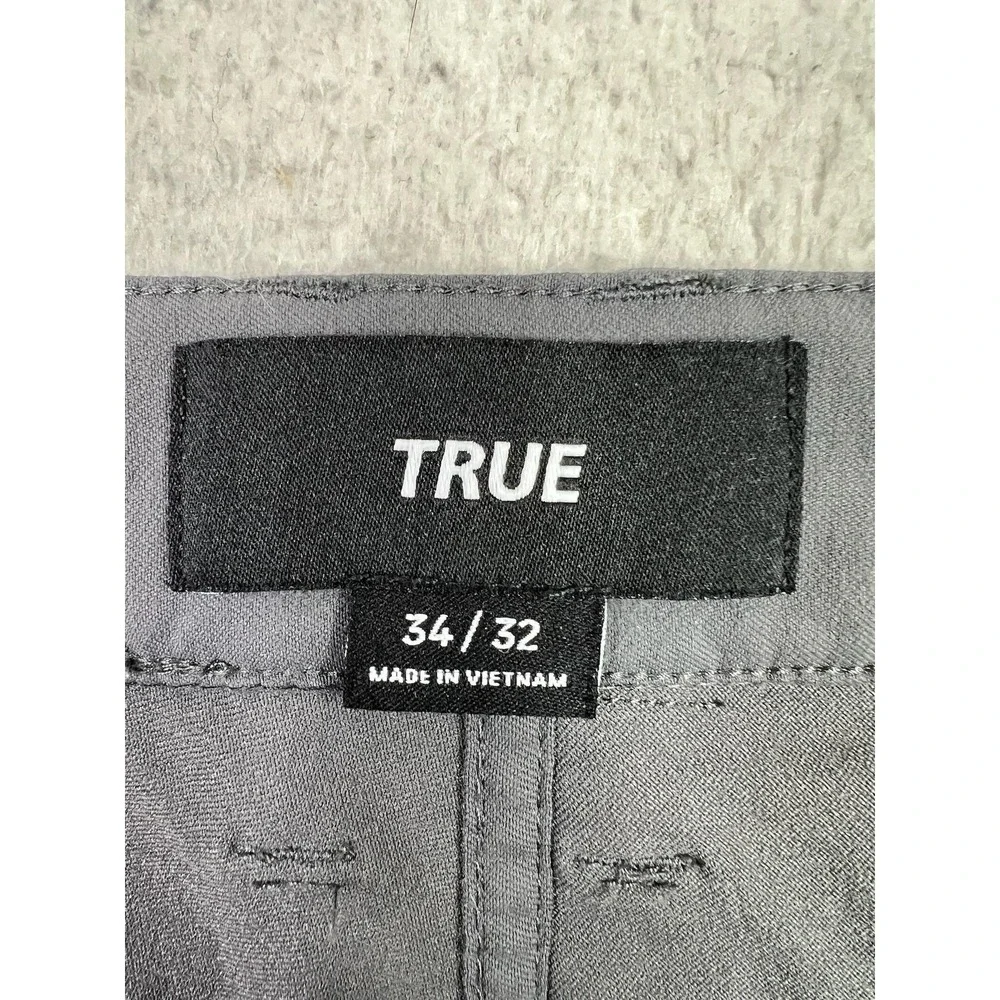 TRUE Linkswear Pants Mens 34x32 Gray All Day Slim Tapered Golf Casual Chino